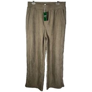 Halara Womens SZ L High Waisted Side Pocket Straight Leg Mop Corduroy Pants-1378